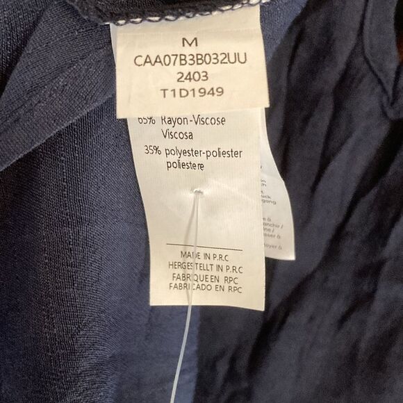 Cupshe New Navy Blue Plunge Tie Sleeeveless Mini Swim Beach Cover Up Dress M - Picture 3 of 6